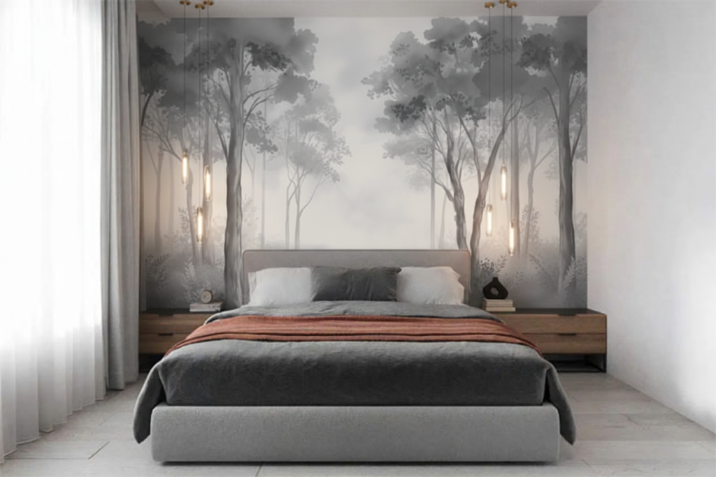 Фреска за изголовьем кровати