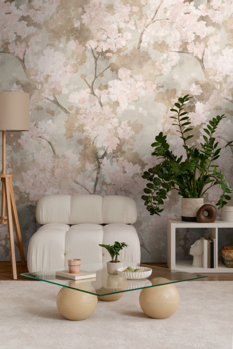 79248-4 Панно AS Creation 159*280, Ветвь бежево-розовая